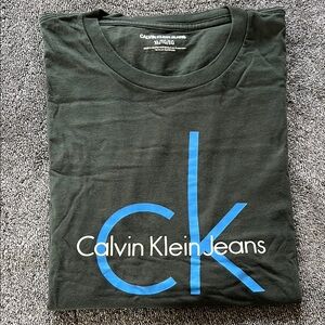 Calvin Klein Green and Blue Short Sleeve Tee